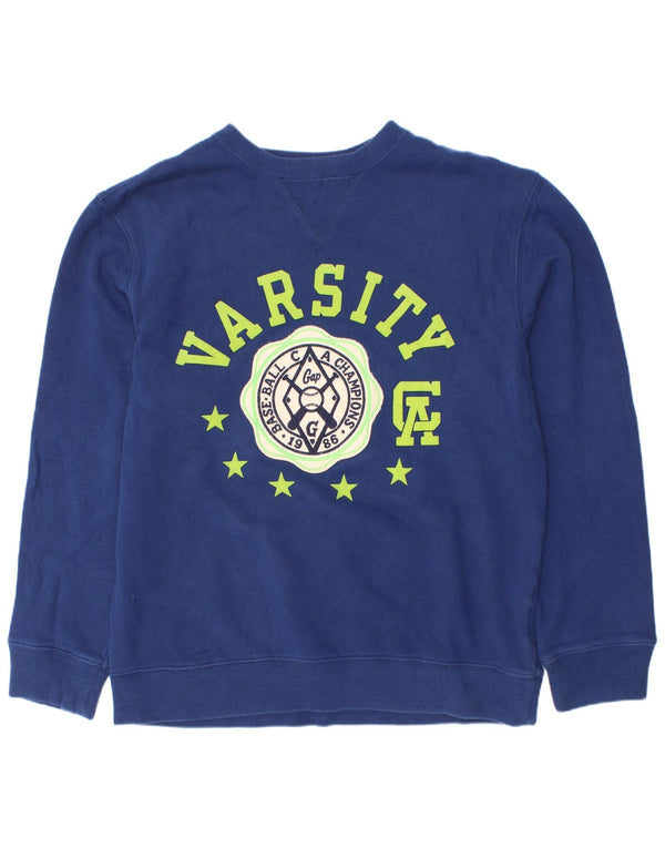 Felpa con grafica Gap per ragazzi, 12-13 anni, XL, cotone blu navy