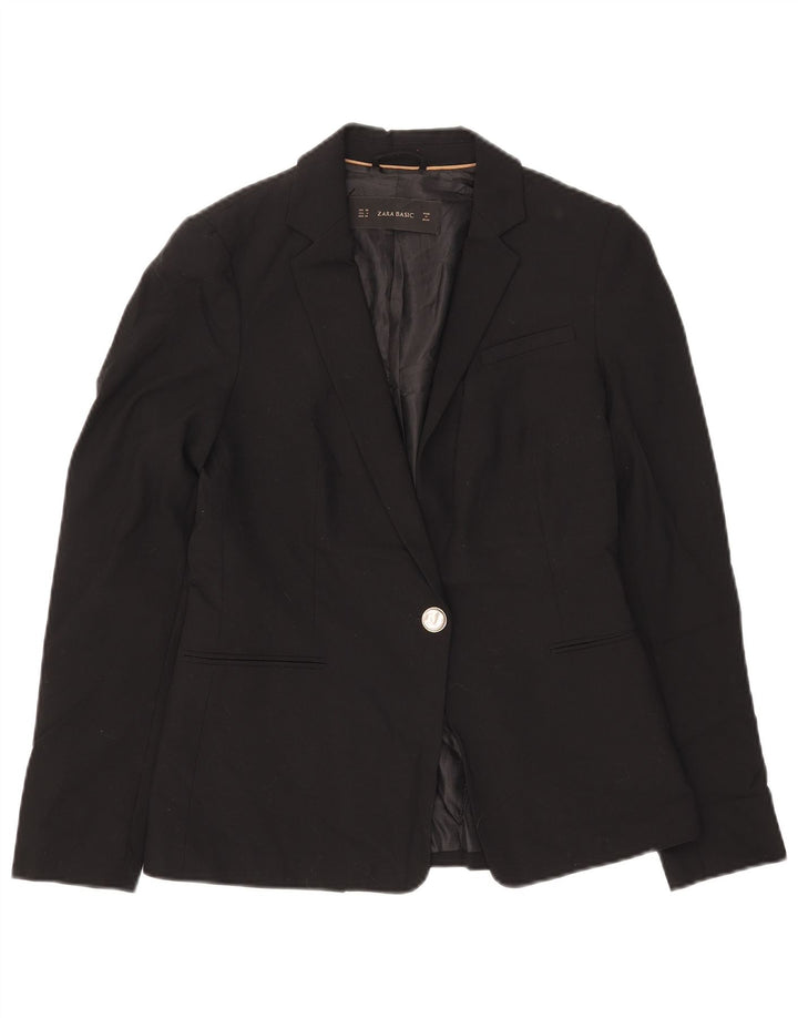 Giacca blazer a 1 bottone da donna Zara EU 36 XS poliestere nero