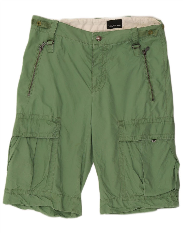 Pantaloncini cargo da donna Calvin Klein Jeans W32 verde medio