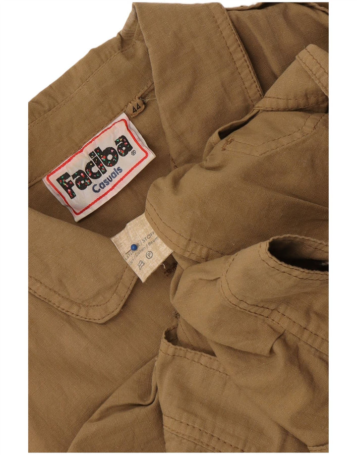 Gilet utility oversize da donna Faciba IT 44 Cotone floreale beige medio