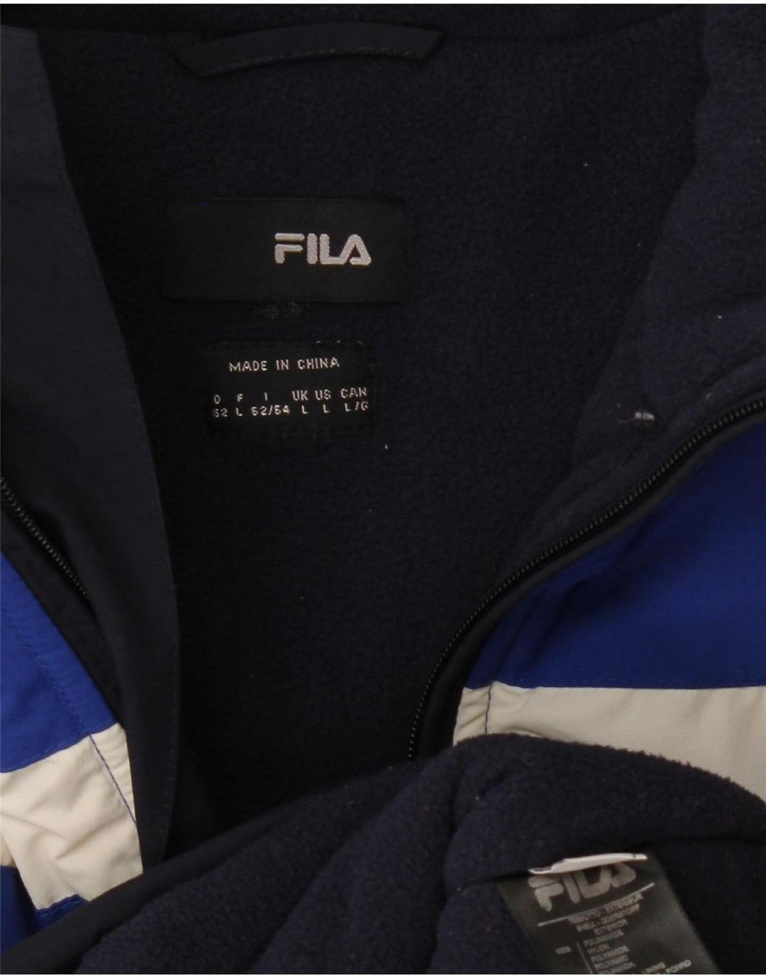 Giacca a vento da uomo Fila UK 40 Large blu navy color block in poliammide