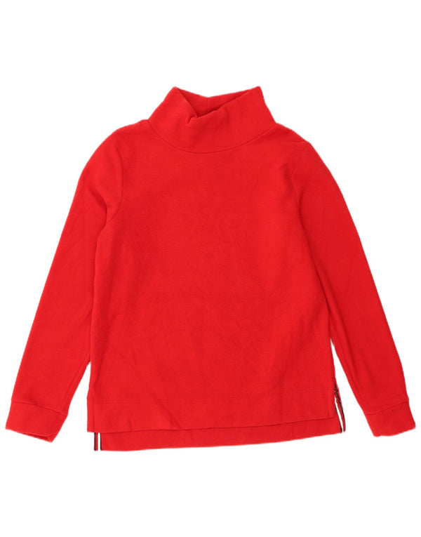 Maglione in pile da donna Tommy Hilfiger UK 10 piccolo poliestere rosso