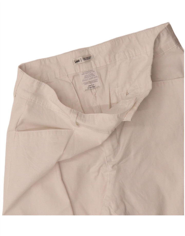 Pantaloni Capri affusolati da donna Lee US 12 Large W34 L19 Cotone bianco