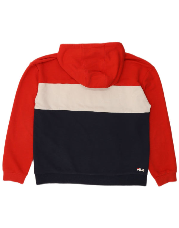 Felpa con cappuccio grafica da uomo Fila, grande, in cotone color block multicolore