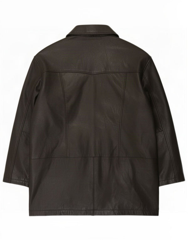 Paolo Negrato Cappotto in pelle da uomo UK 44 2XL Nero