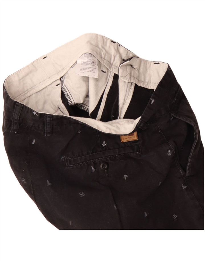 Pantaloncini chino da uomo con motivo astratto Carhartt W31 cotone nero medio