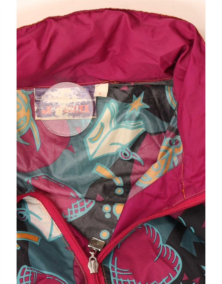 Impermeabile con cappuccio da uomo J Jeantex UK 40 Large multicolore geometrico