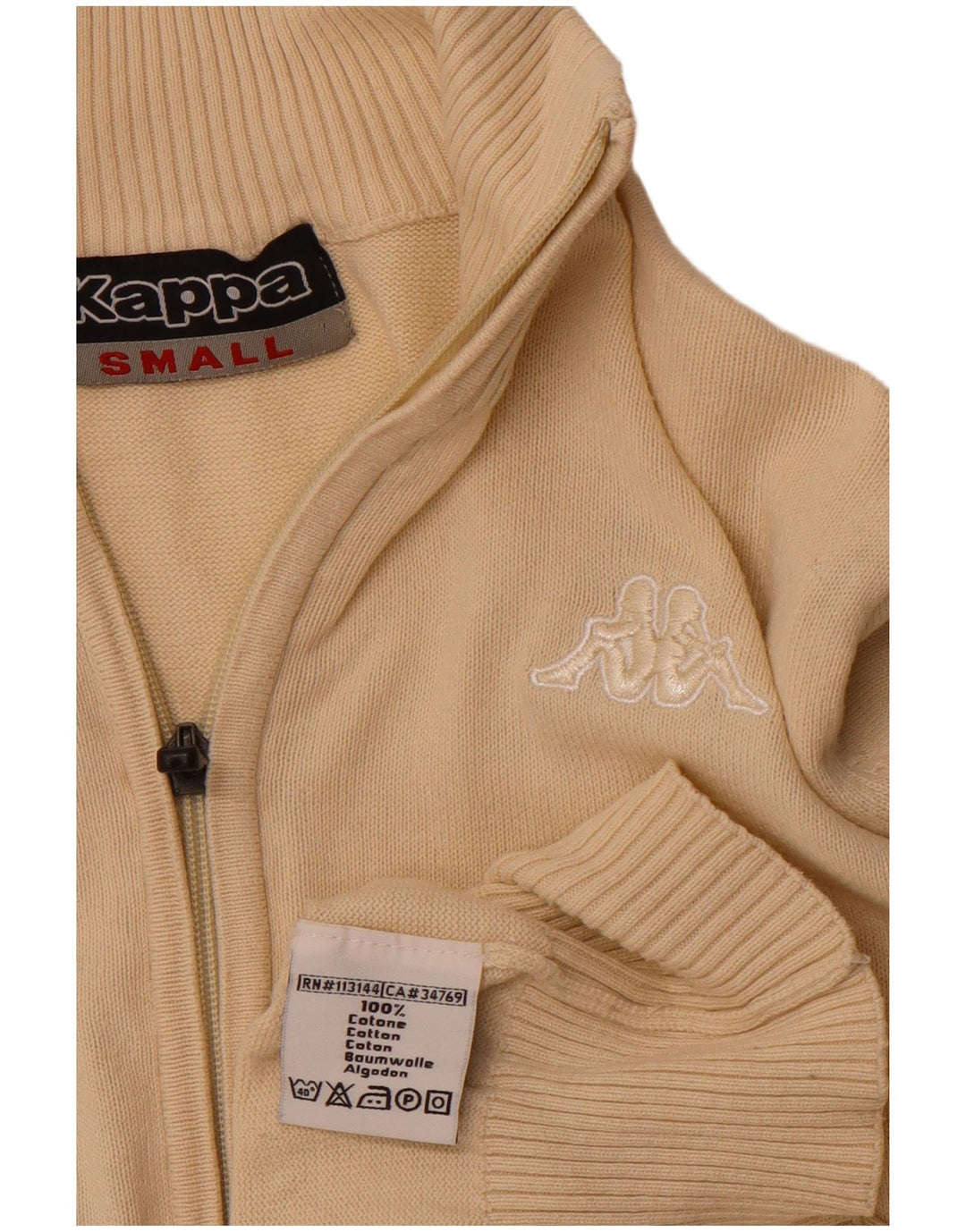 Maglione cardigan da uomo KAPPA piccolo in cotone beige