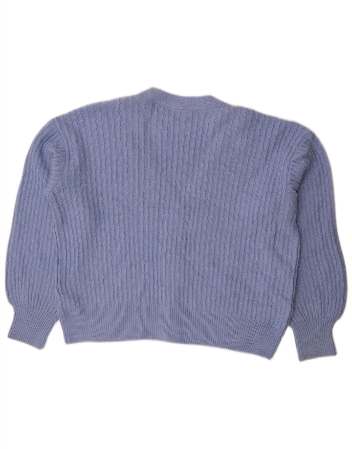 Maglione cardigan oversize corto da donna Marks & Spencer UK 14 Blu medio