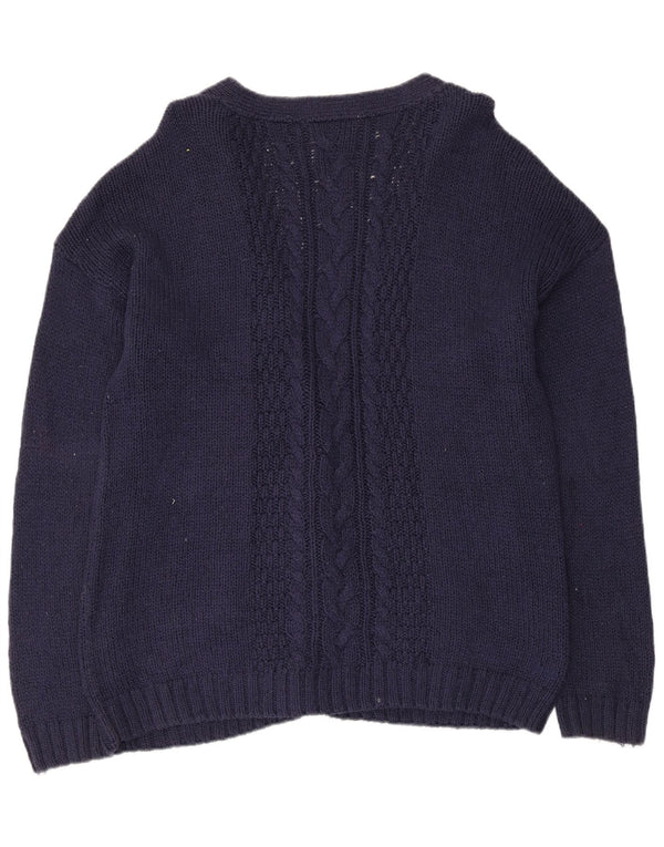 Maglione cardigan da donna Fat Face UK 16 Grande cotone blu navy