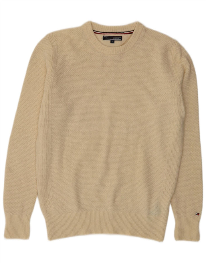 Maglione maglione girocollo da uomo Tommy Hilfiger in lana beige medio
