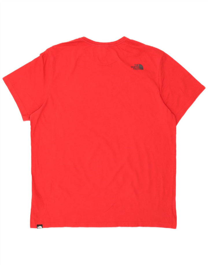 T-shirt grafica da uomo THE NORTH FACE Top 2XL cotone rosso