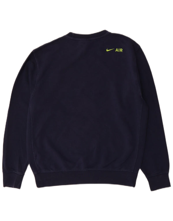 NIKE Felpa con grafica da uomo Maglione medio in cotone blu navy