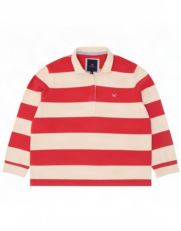 Crew Clothing Polo da rugby da donna a maniche lunghe UK 18 XL a righe rosse