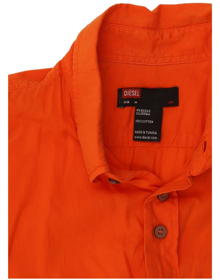 DIESEL Camicia a maniche corte da uomo in cotone arancione medio
