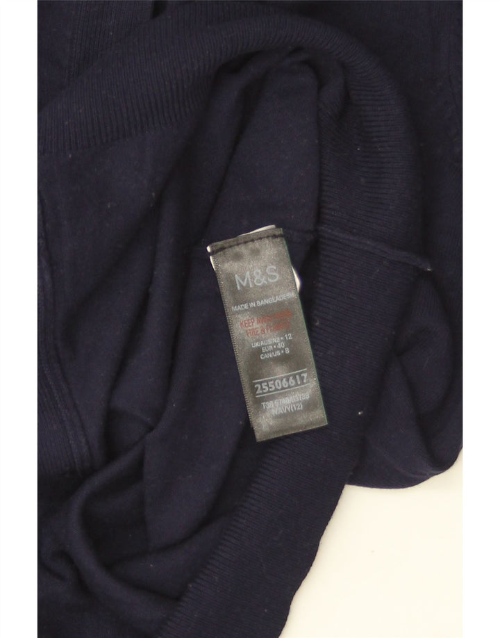 Maglione cardigan da donna Marks & Spencer UK 12 Viscosa blu navy medio