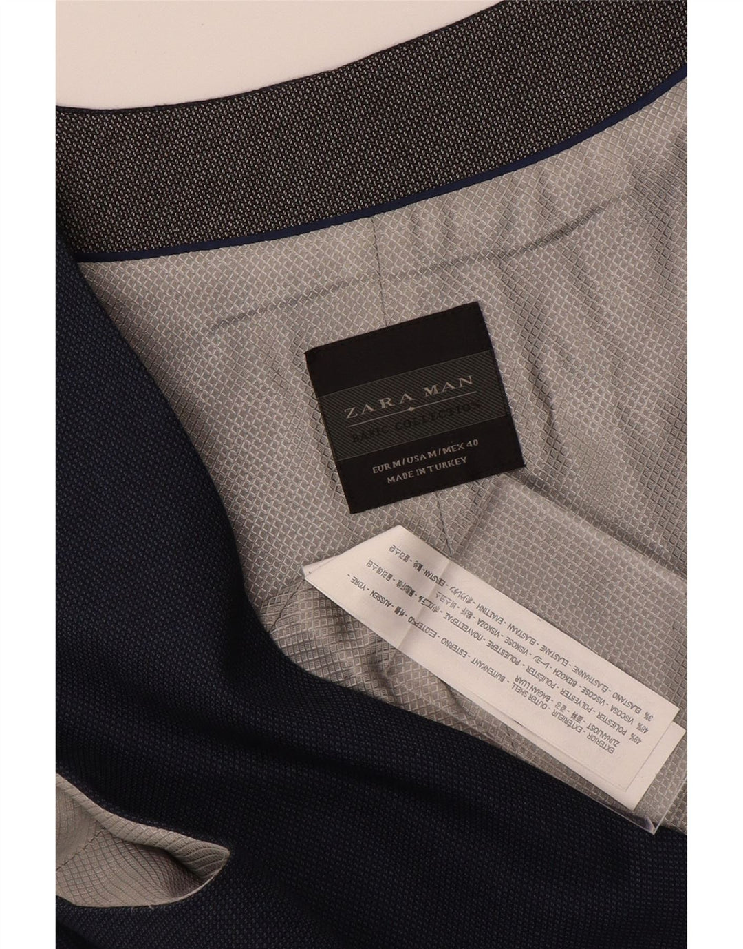 ZARA Mens Waistcoat Medium Navy Blue Polyester