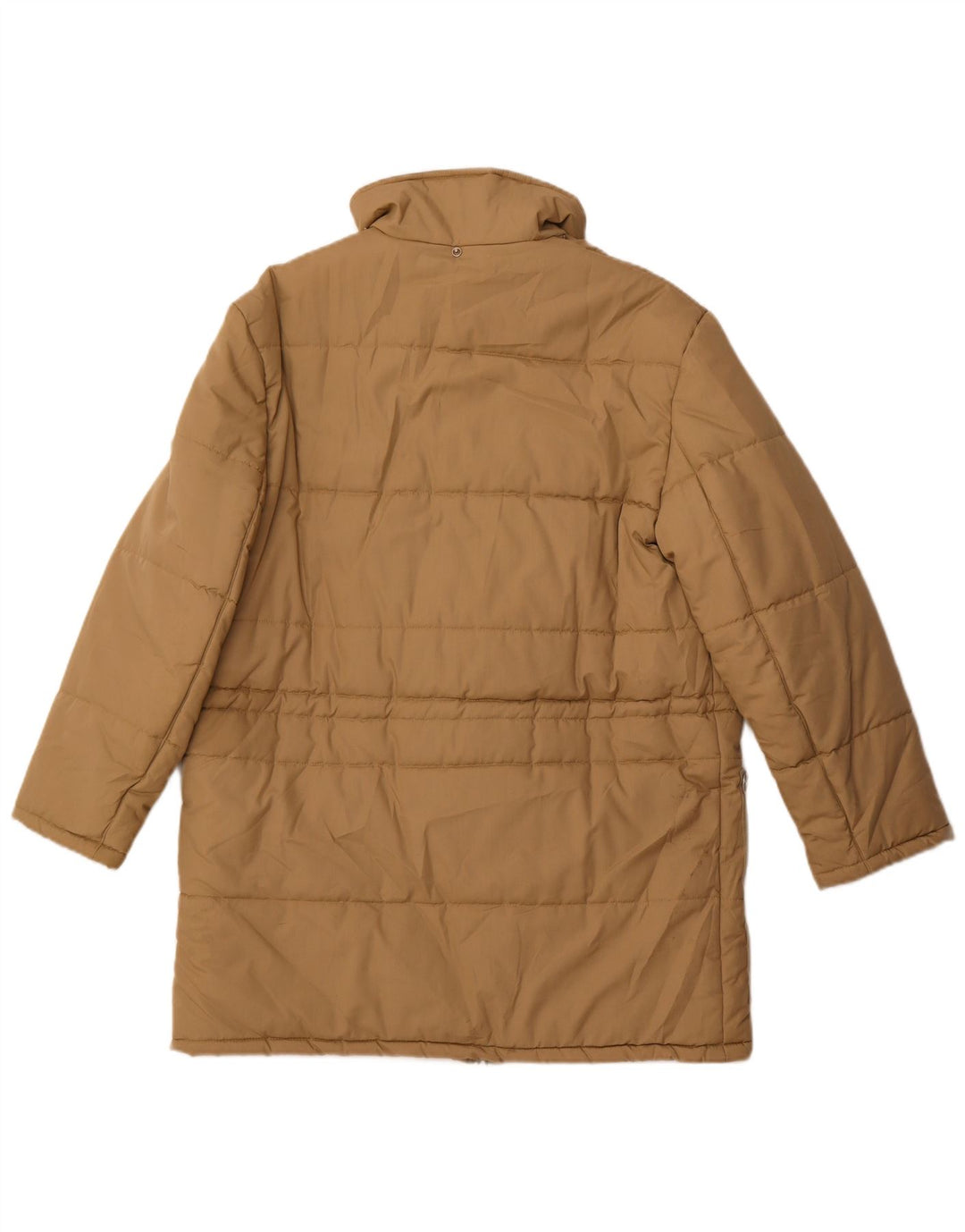 Cappotto imbottito da uomo vintage UK 36 piccolo poliestere beige