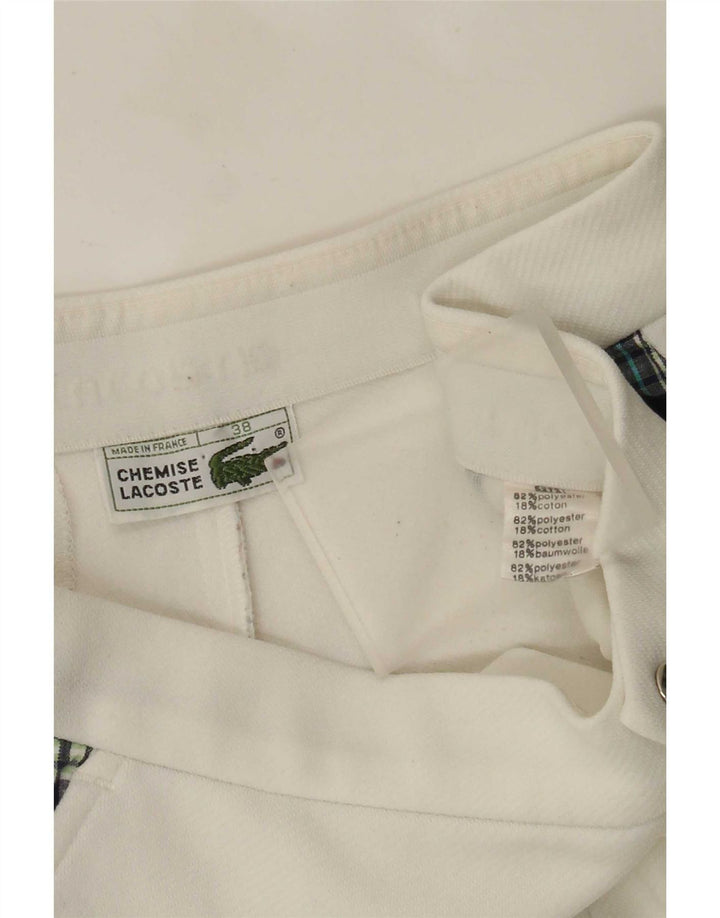 Pantaloncini chino da uomo Lacoste taglia 38 piccoli W28 poliestere a quadri bianchi