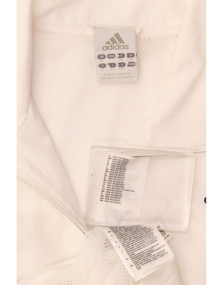 Giacca da tuta da donna Adidas Climalite UK 16 grande poliestere bianco