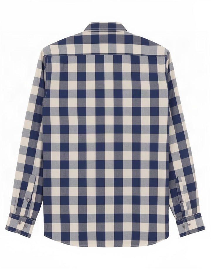 Camicia slim da uomo Gant piccola in cotone a quadretti blu