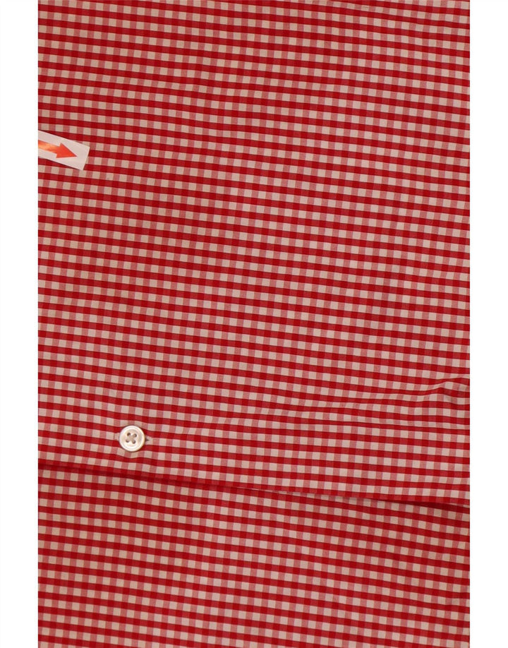 Camicia da uomo vestibilità regolare Hugo Boss taglia 41 16 grande cotone a quadretti rossi