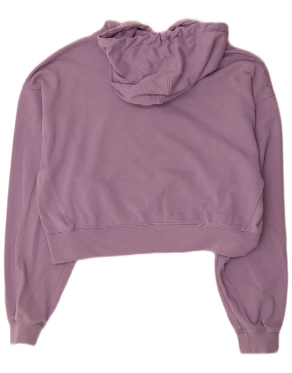 Maglione con cappuccio oversize corto da donna Adidas UK 8 piccolo cotone viola