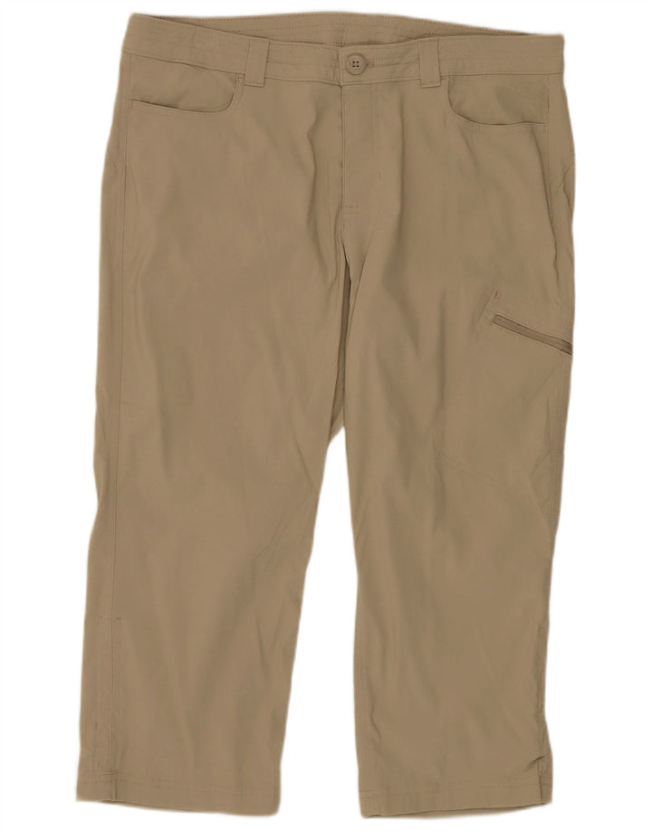 Pantaloni Capri cargo da donna Eddie Bauer US 12 Large W34 L20 Nylon beige