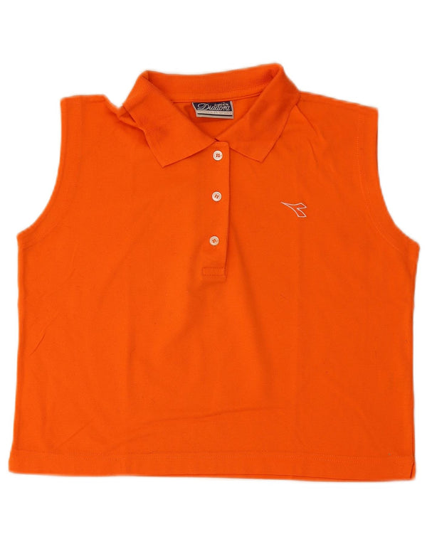 Polo senza maniche corta da donna Diadora UK 14 cotone arancione medio