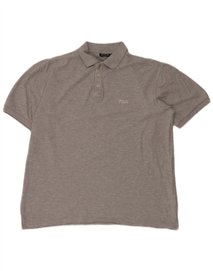 Polo da uomo FILA XL in cotone grigio