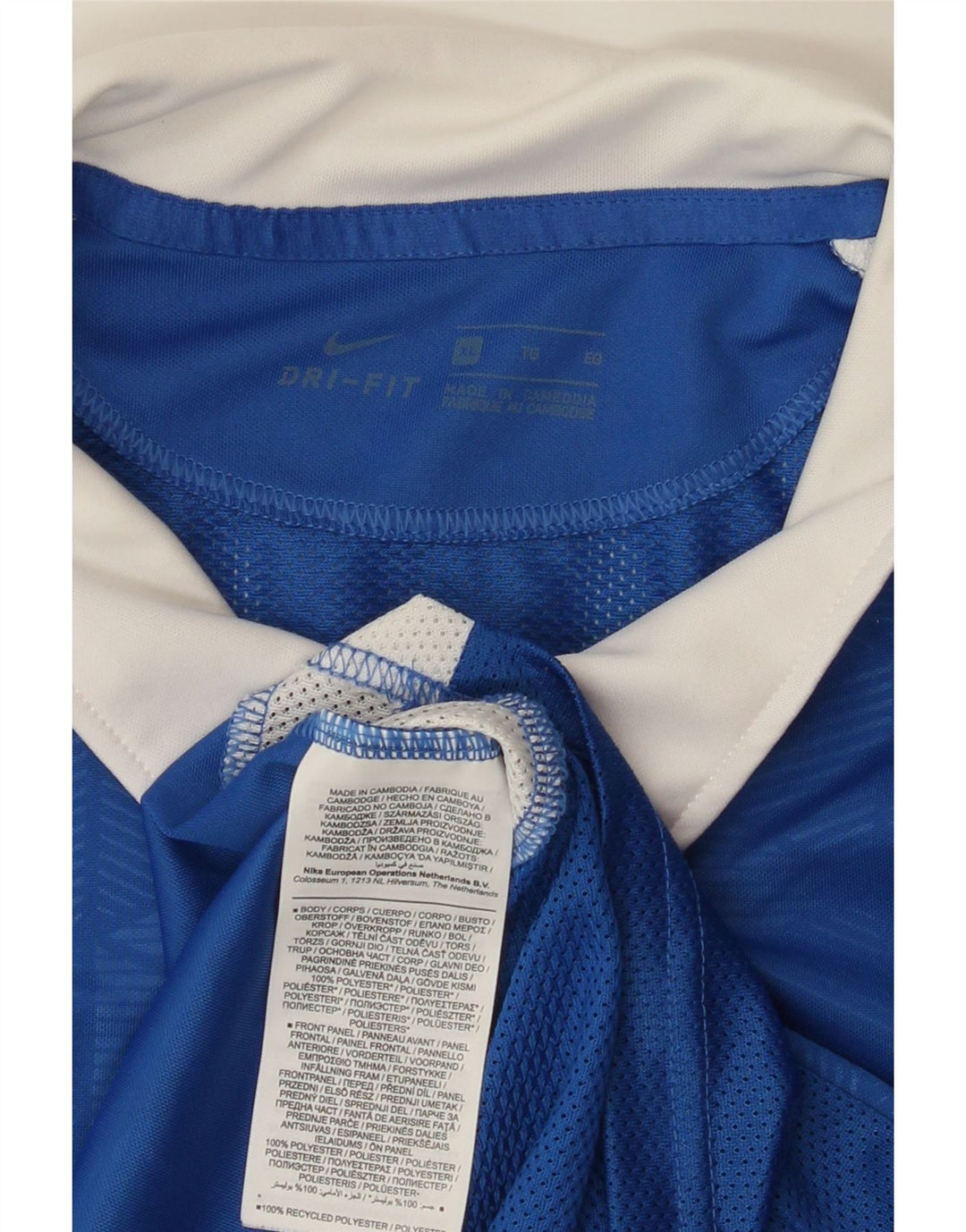 Polo NIKE da uomo XL blu in poliestere color block