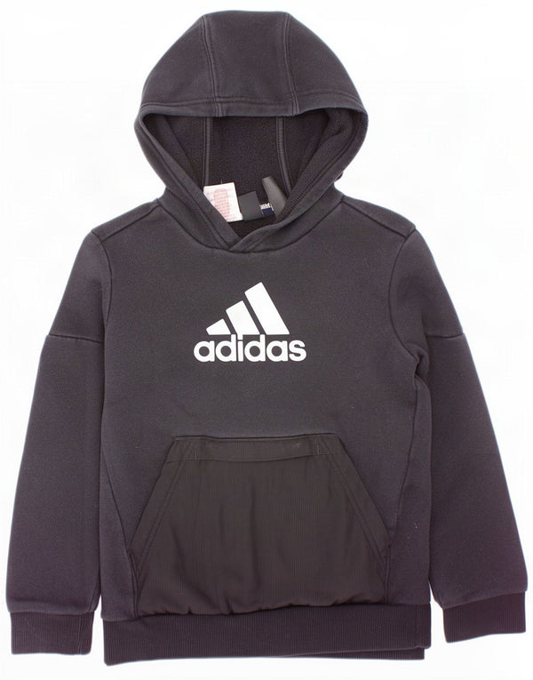 Felpa con cappuccio grafica da ragazzo Adidas 7-8 anni in cotone nero
