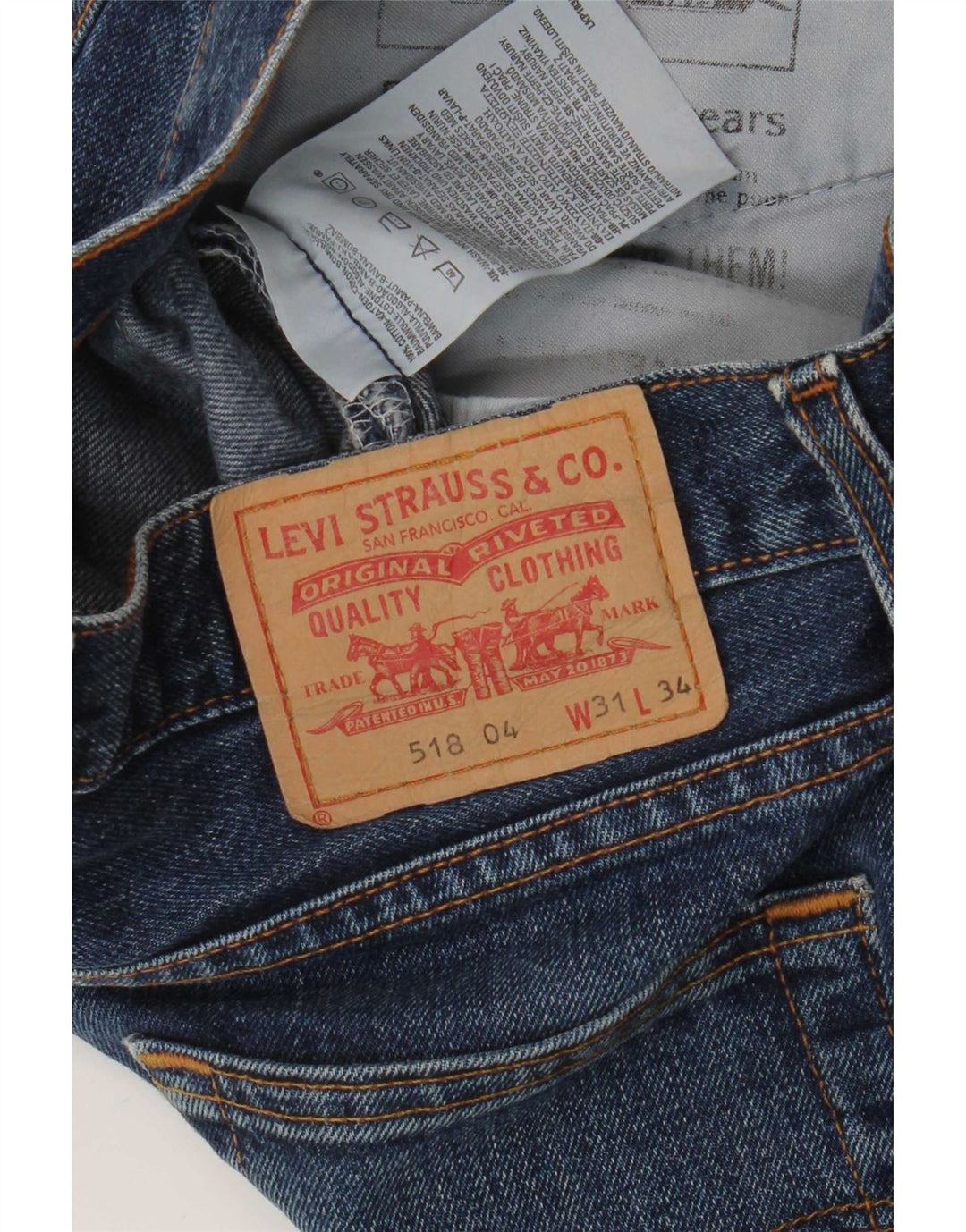 Levi's Uomo 518 Jeans Bootcut Distressed W31 L30 Cotone Blu