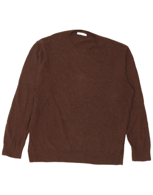 Maglione maglione girocollo da donna Zara UK 16 grande viscosa marrone