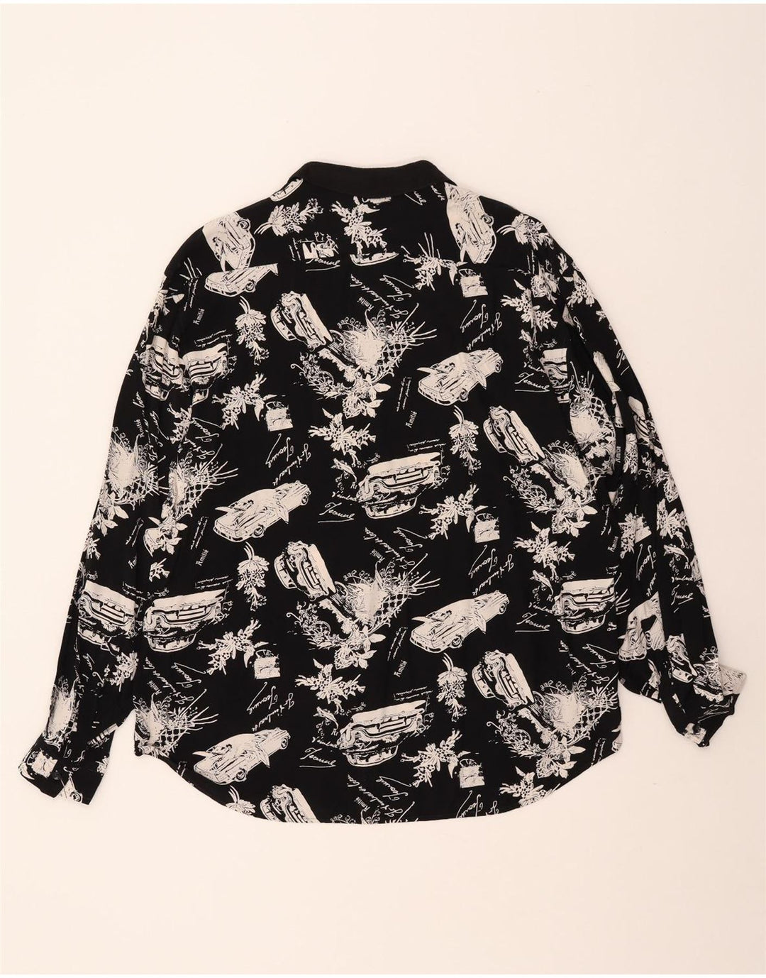 Camicia pullover grafica da uomo VINTAGE nera media