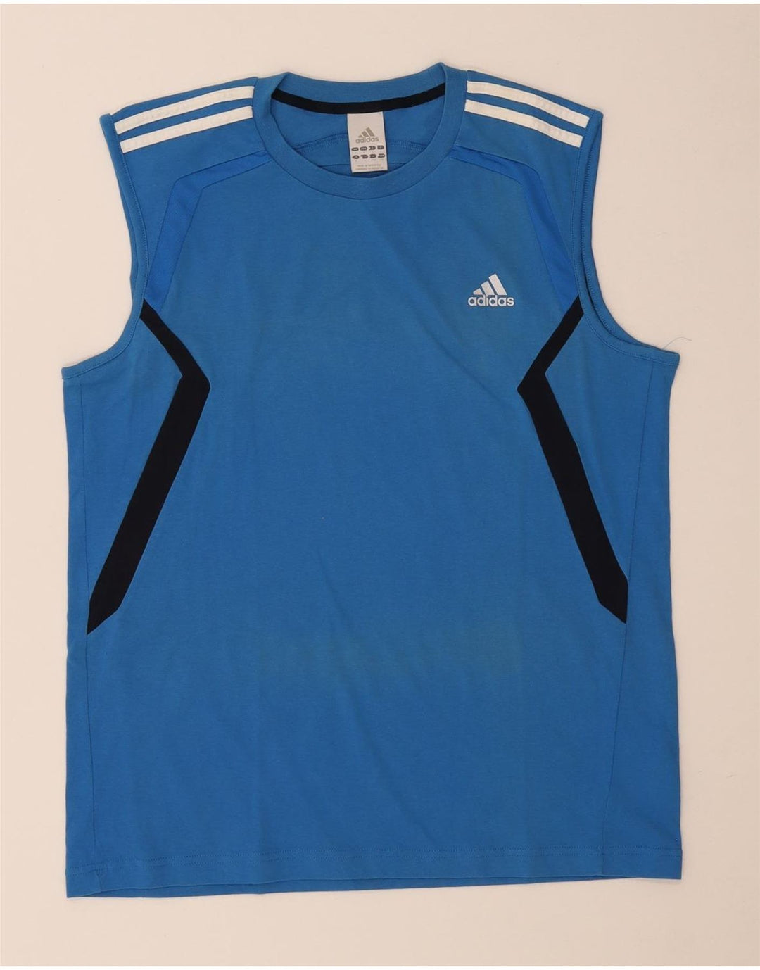Canotta Adidas Climalite da uomo grande in cotone color block blu