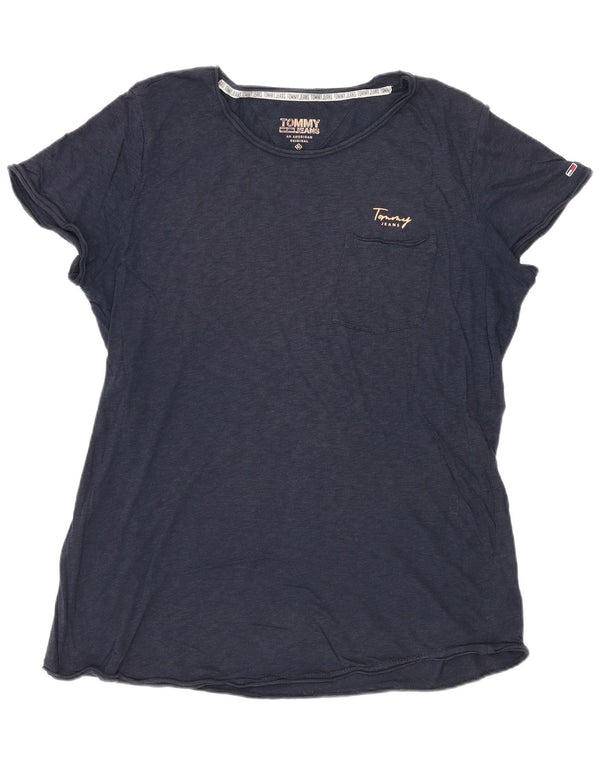 Tommy Hilfiger Womens T-Shirt Top UK 18 XL Navy Blue