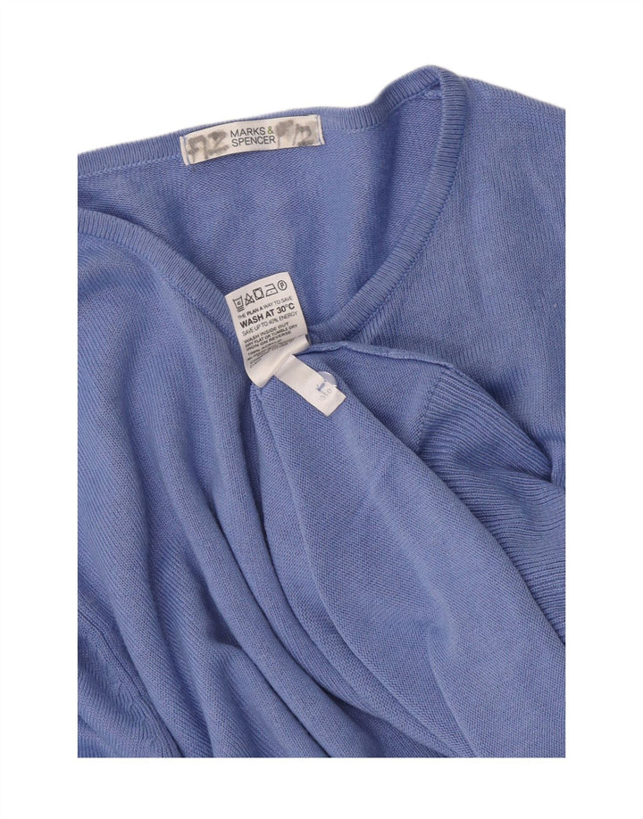 Maglione cardigan da donna Marks & Spencer UK 14 grande acrilico blu