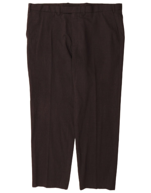 Pantaloni da abito vestibilità regolare da uomo Marks & Spencer W42 L31 lana grigia