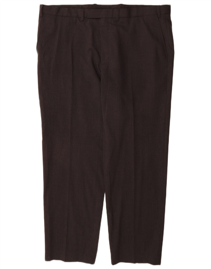 Pantaloni da abito vestibilità regolare da uomo Marks & Spencer W42 L31 lana grigia