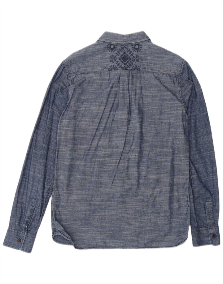 Camicia da uomo VANS piccola in cotone gessato blu