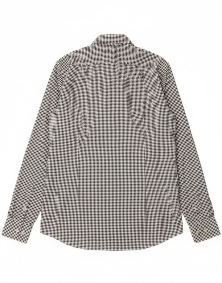 Camicia slim fit da uomo Hugo Boss taglia 38 15 a quadri bianchi medi