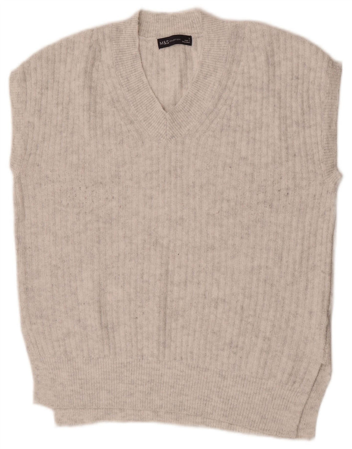 Canotta oversize da donna Marks & Spencer UK 10 piccola in acrilico grigio