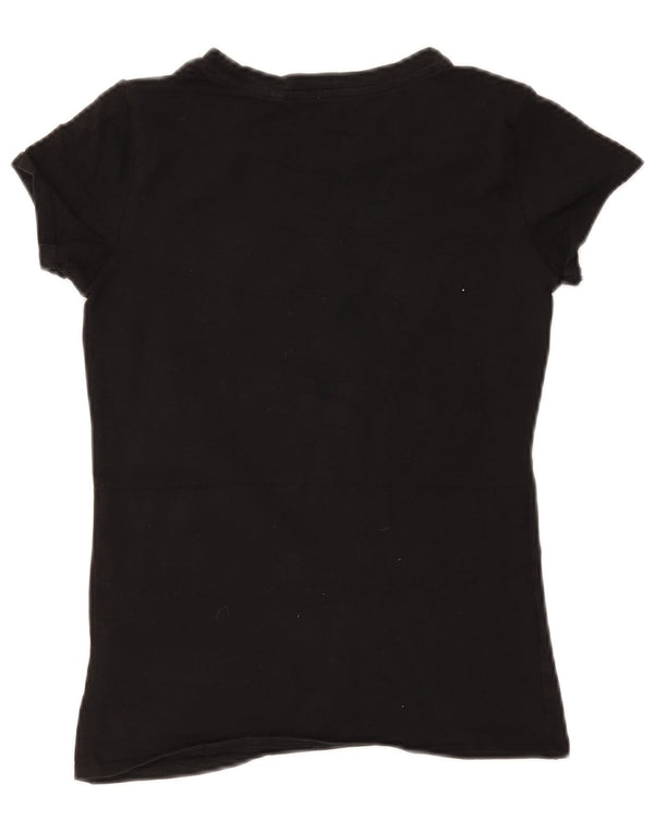 T-shirt grafica da donna Guess Top UK 8 Small in cotone nero