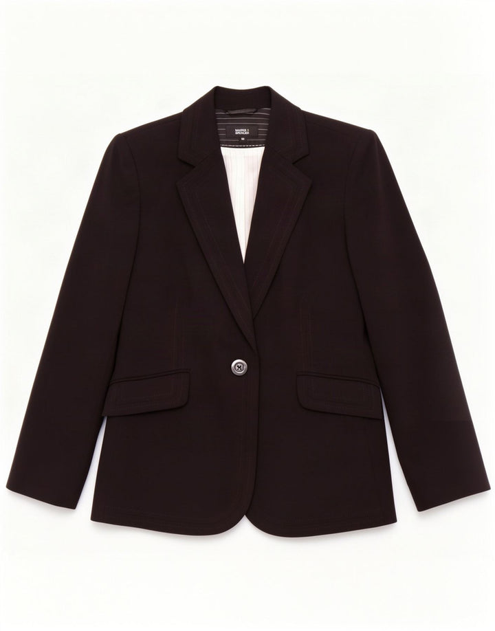 Giacca blazer a 1 bottone Marks & Spencer da donna UK 16 grande poliestere nero