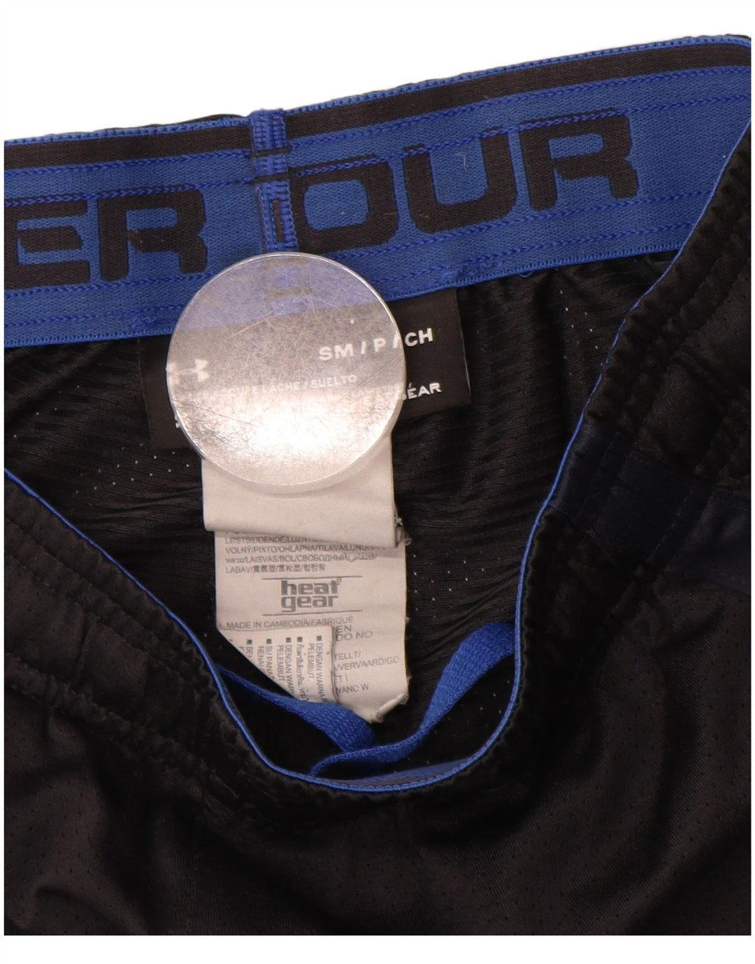 Pantaloncini sportivi Under Armour da uomo Heat Gear piccoli in poliestere color block nero