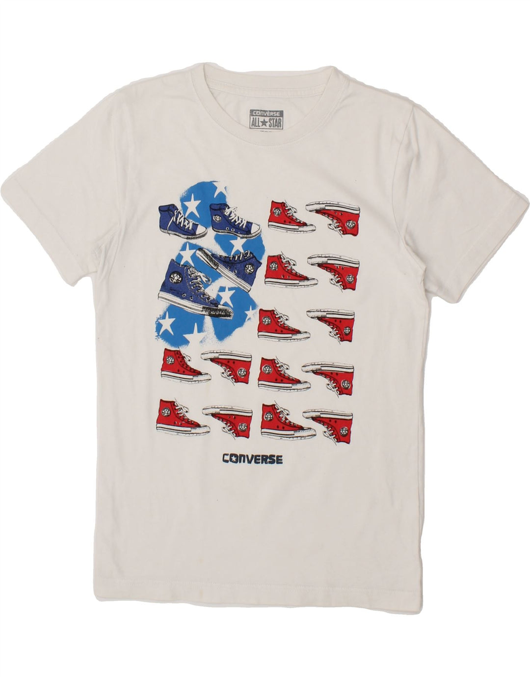 CONVERSE Boys Graphic T-Shirt Top 10-11 Years Medium  White Vintage Converse and Second-Hand Converse from Messina Hembry 
