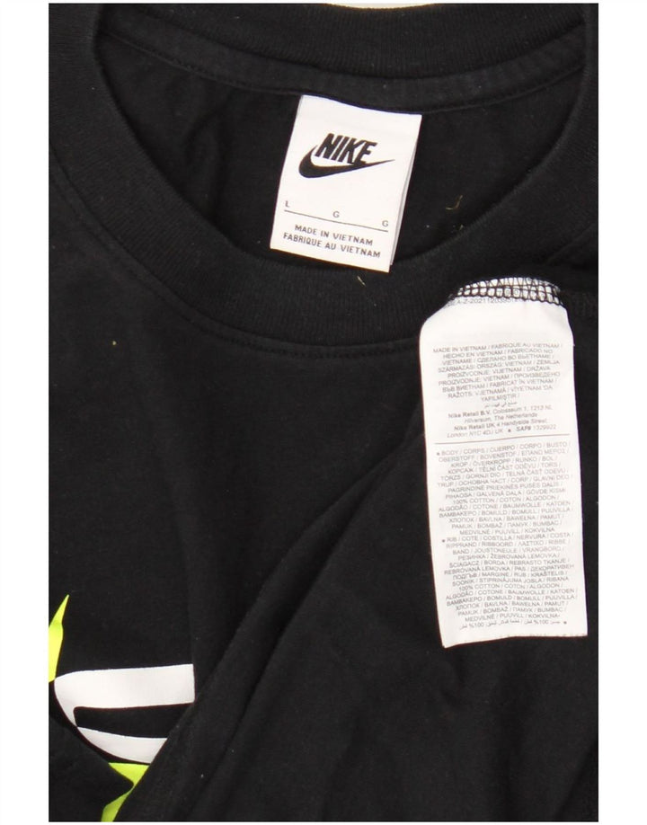 T-shirt grafica da uomo Nike Top grande in cotone nero