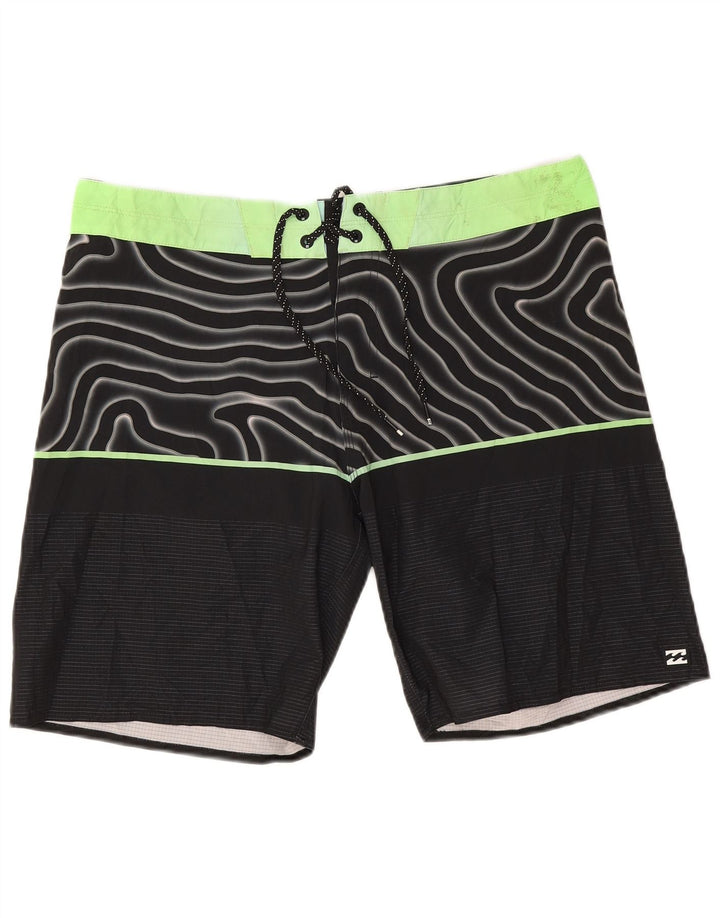 Pantaloncini da bagno da uomo Billabong grandi in poliestere geometrico nero