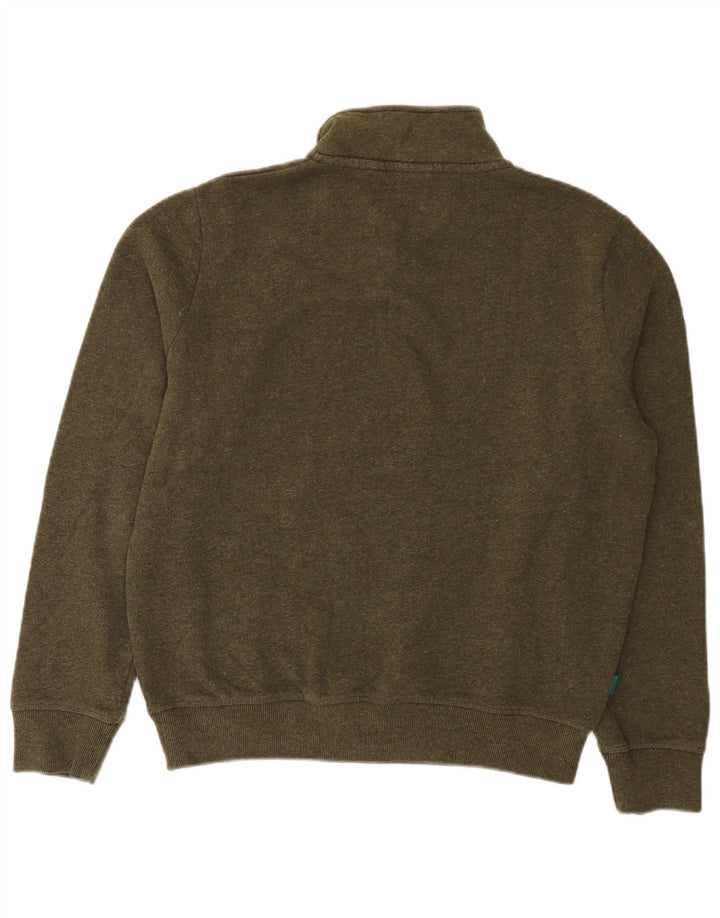 Felpa da uomo con collo con zip Superdry, maglione grande, cotone kaki